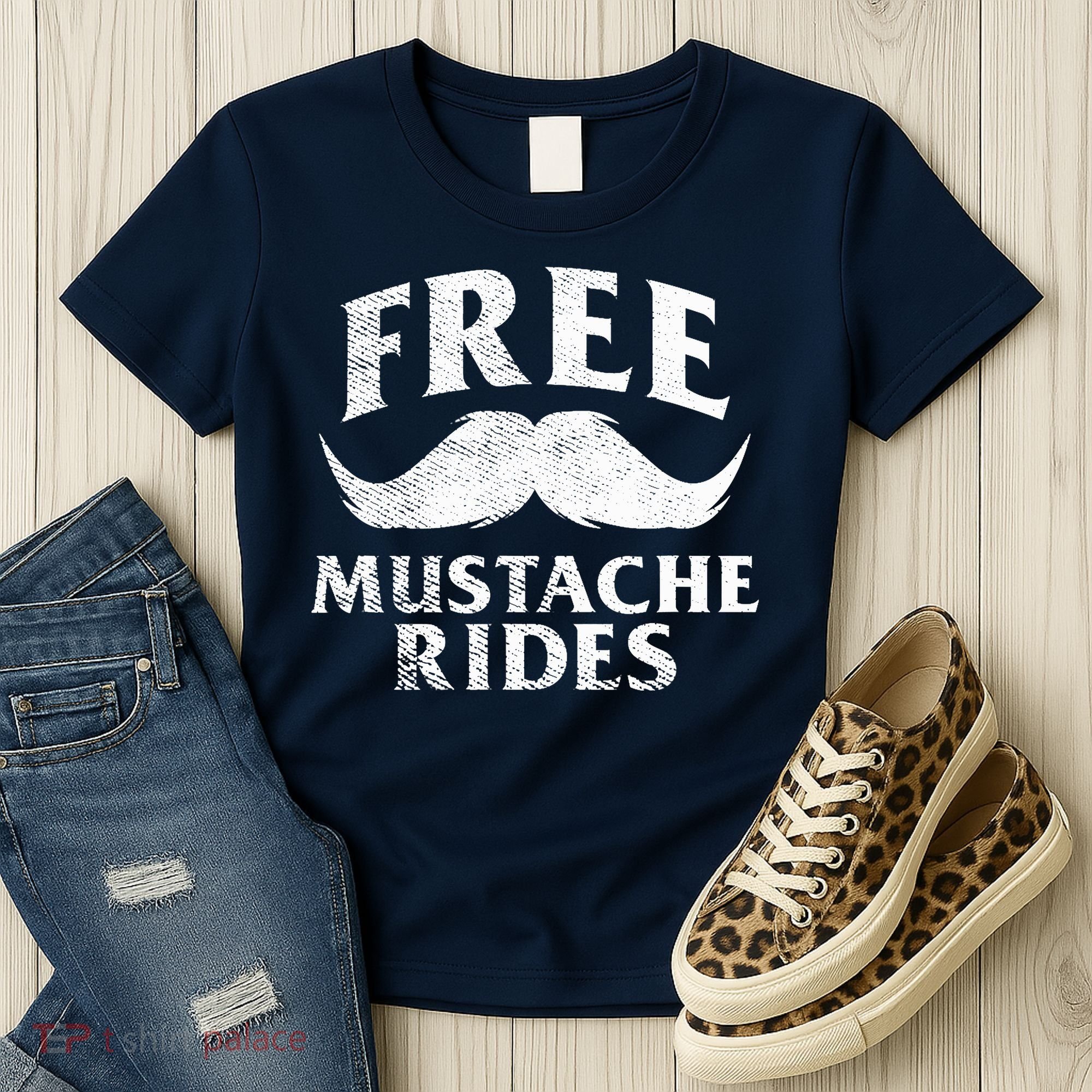 Free Mustache Rides Funny Women's T-Shirt