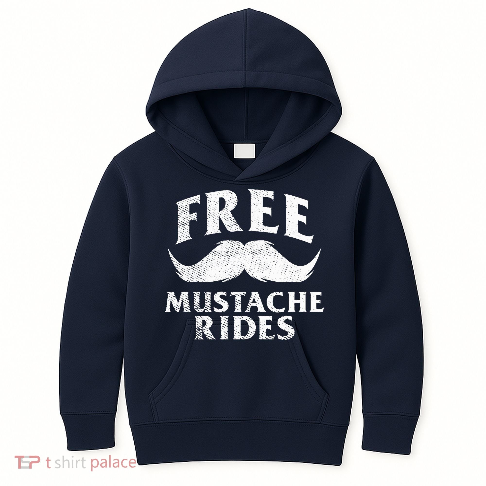 Free Mustache Rides Funny Kids Hoodie