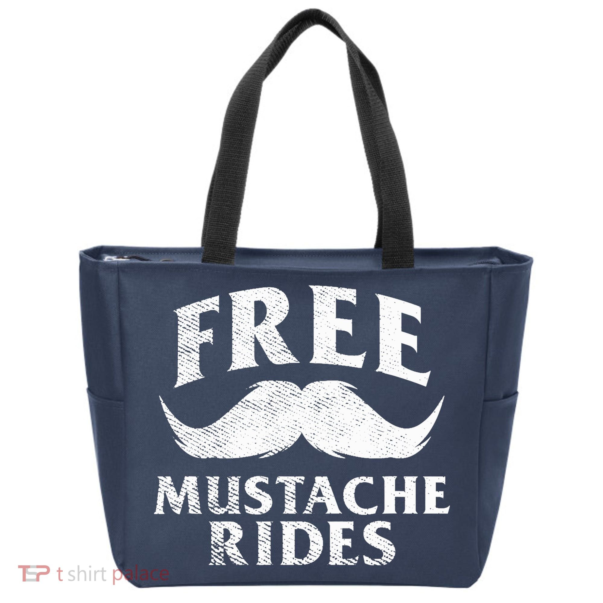 Free Mustache Rides Funny Tote Bag