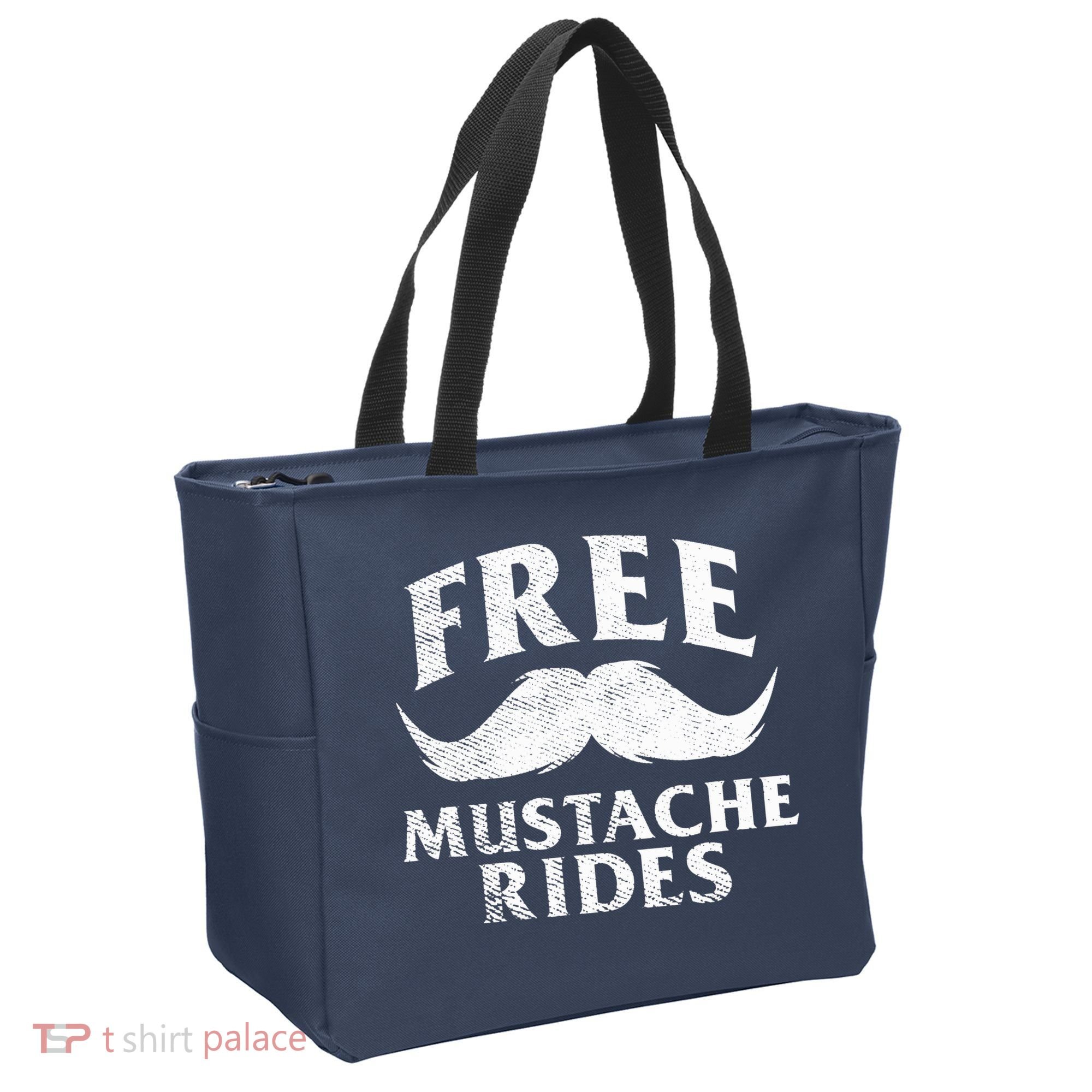 Free Mustache Rides Funny Tote Bag