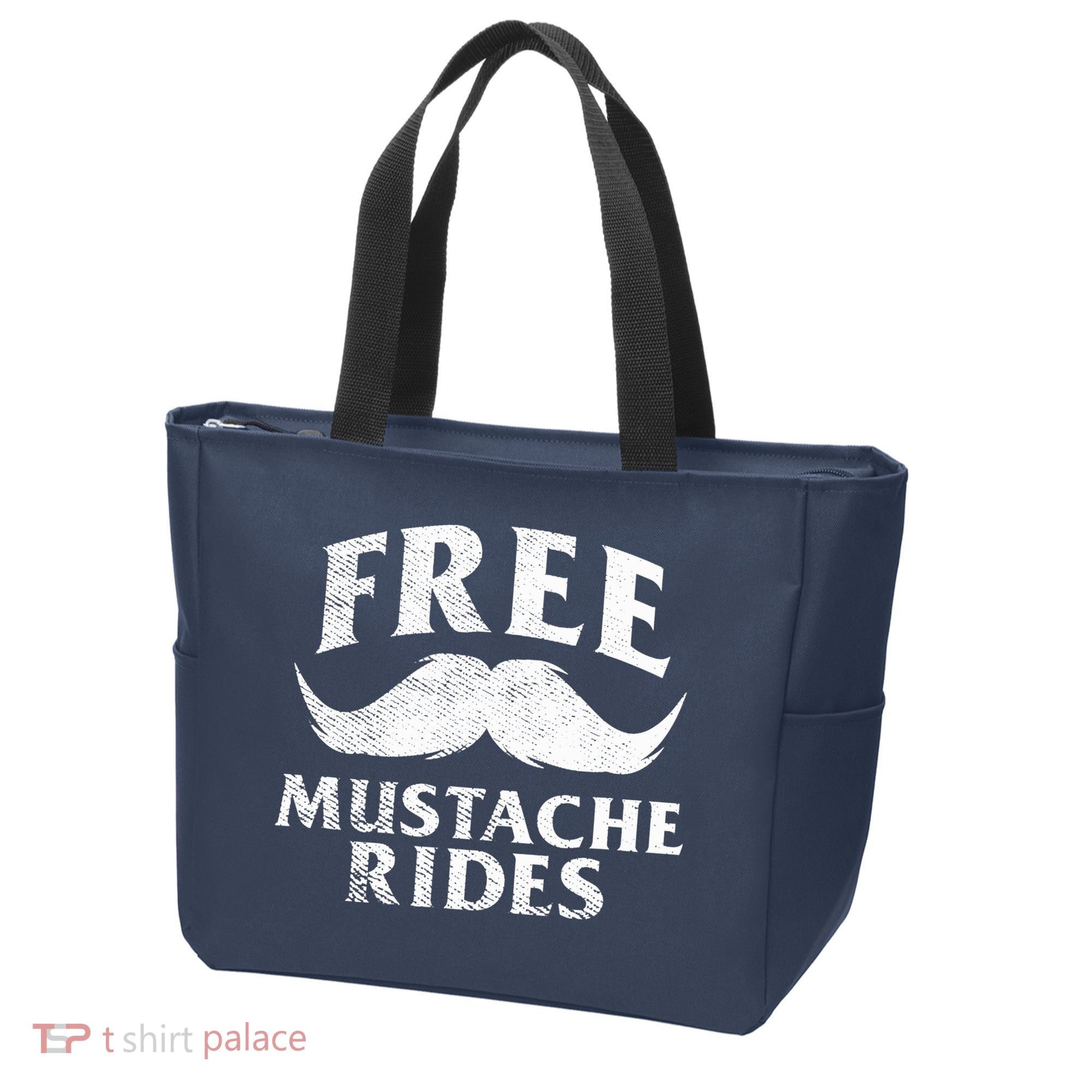 Free Mustache Rides Funny Tote Bag