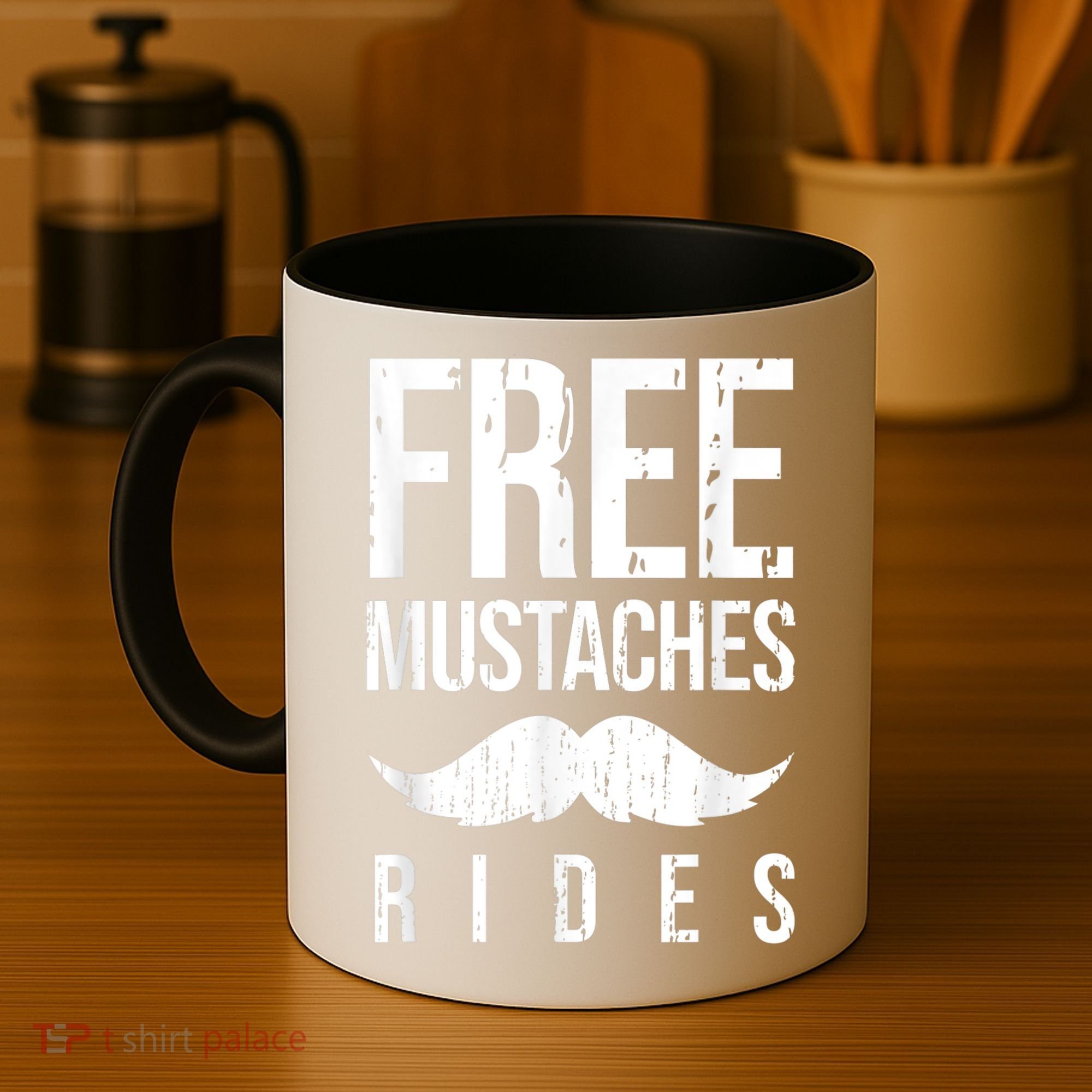Free Mustache Rides Funny Coffee Mug