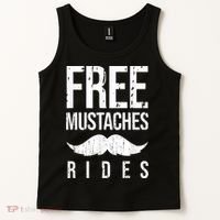 Free Mustache Rides Funny Tank Top thumb 2