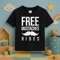 Free Mustache Rides Funny Toddler T-Shirt thumb 3