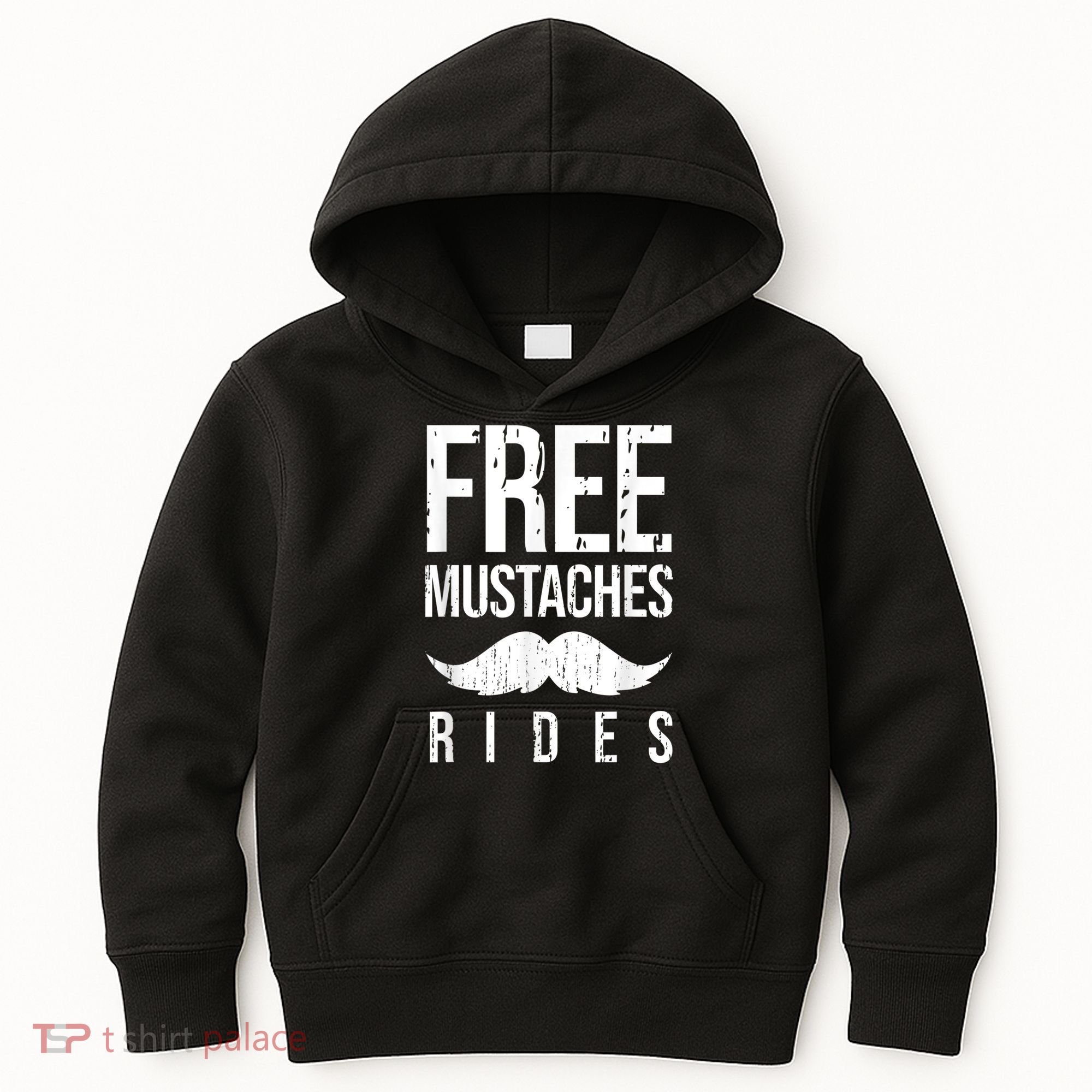 Free Mustache Rides Funny Kids Hoodie