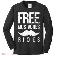 Free Mustache Rides Funny Kids Long Sleeve Shirt thumb 0