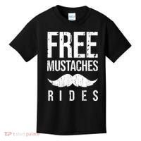 Free Mustache Rides Funny Kids T-Shirt thumb 0