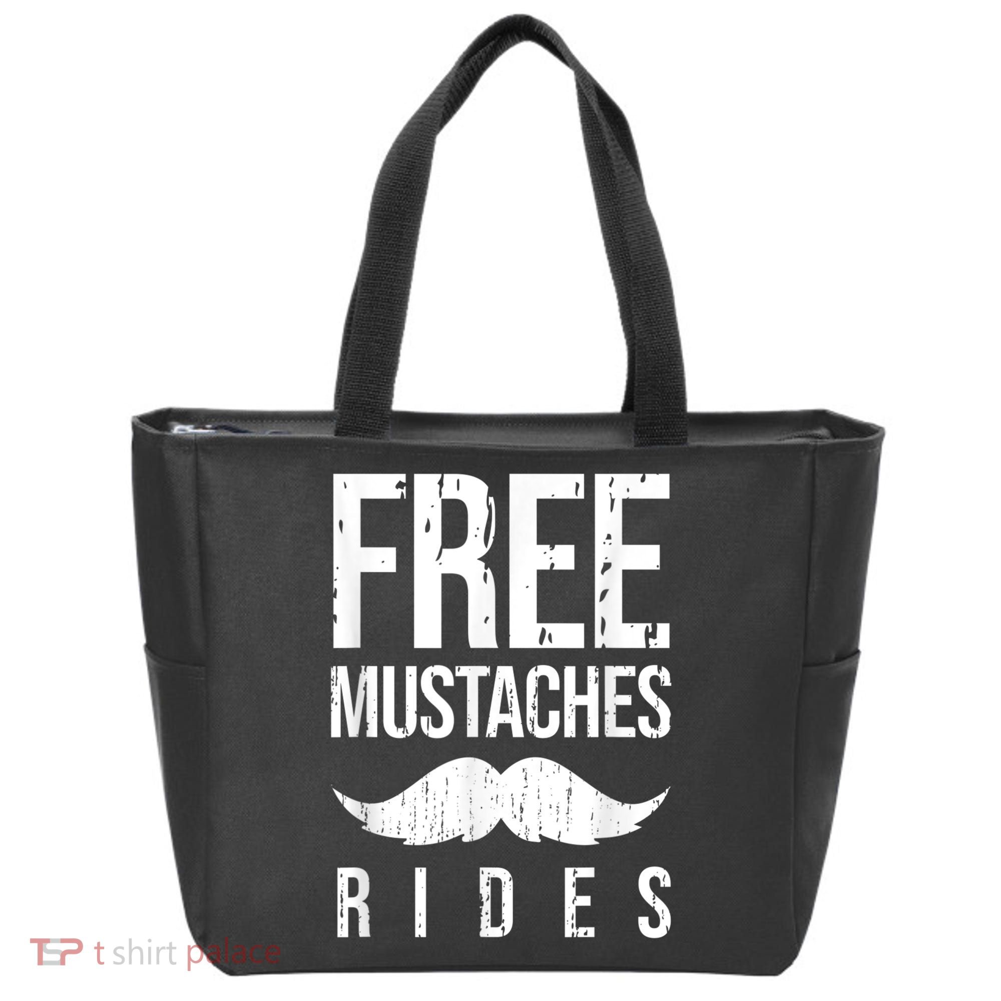 Free Mustache Rides Funny Tote Bag
