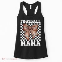 Football Mama Retro Groovy Football Mom Coquette Bow Women's Tank Top thumb 0
