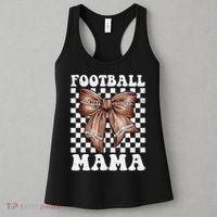 Football Mama Retro Groovy Football Mom Coquette Bow Women's Tank Top thumb 3