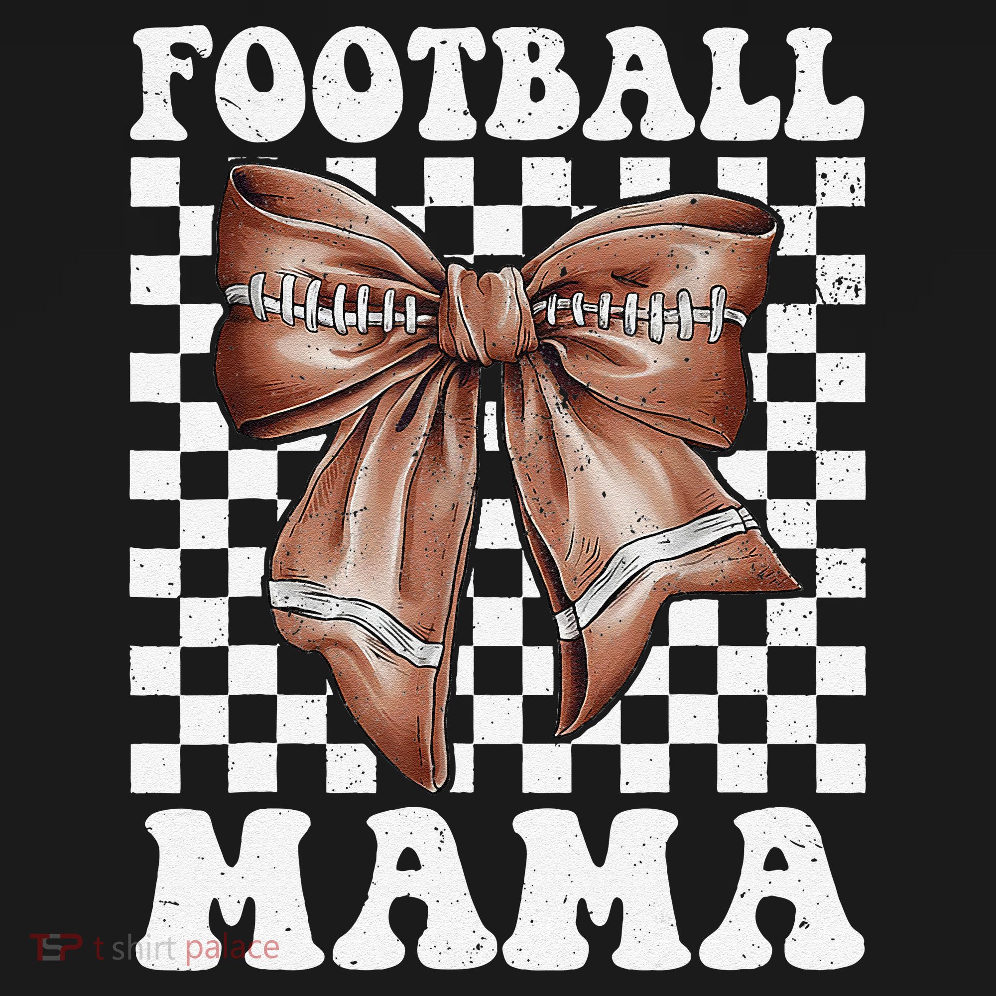 Football Mama Retro Groovy Football Mom Coquette Bow Women's Tank Top