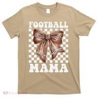 Football Mama Retro Groovy Football Mom Coquette Bow T-Shirt thumb 0