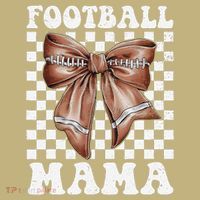 Football Mama Retro Groovy Football Mom Coquette Bow T-Shirt thumb 7