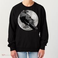 Full Moon Raven Bird Gift Scary Crow Women's Sweatshirt thumb 0