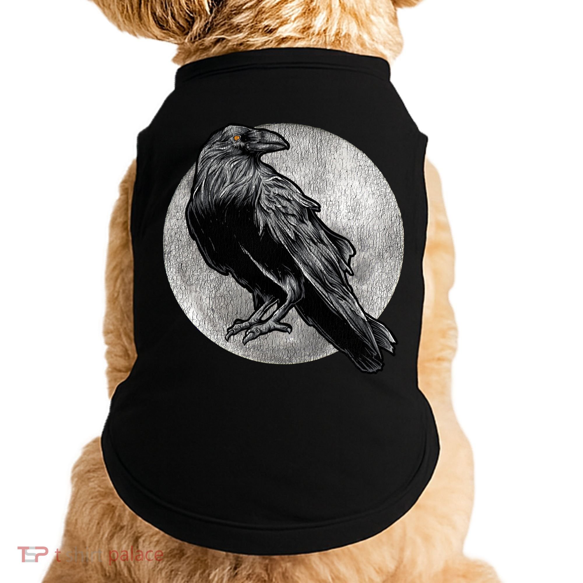 Full Moon Raven Bird Gift Scary Crow Doggie Tank