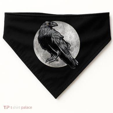 Full Moon Raven Bird Gift Scary Crow USA-Made Doggie Bandana