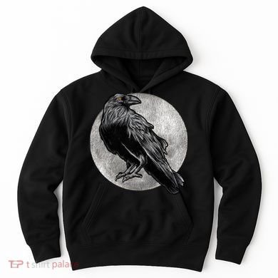 Full Moon Raven Bird Gift Scary Crow Hoodie
