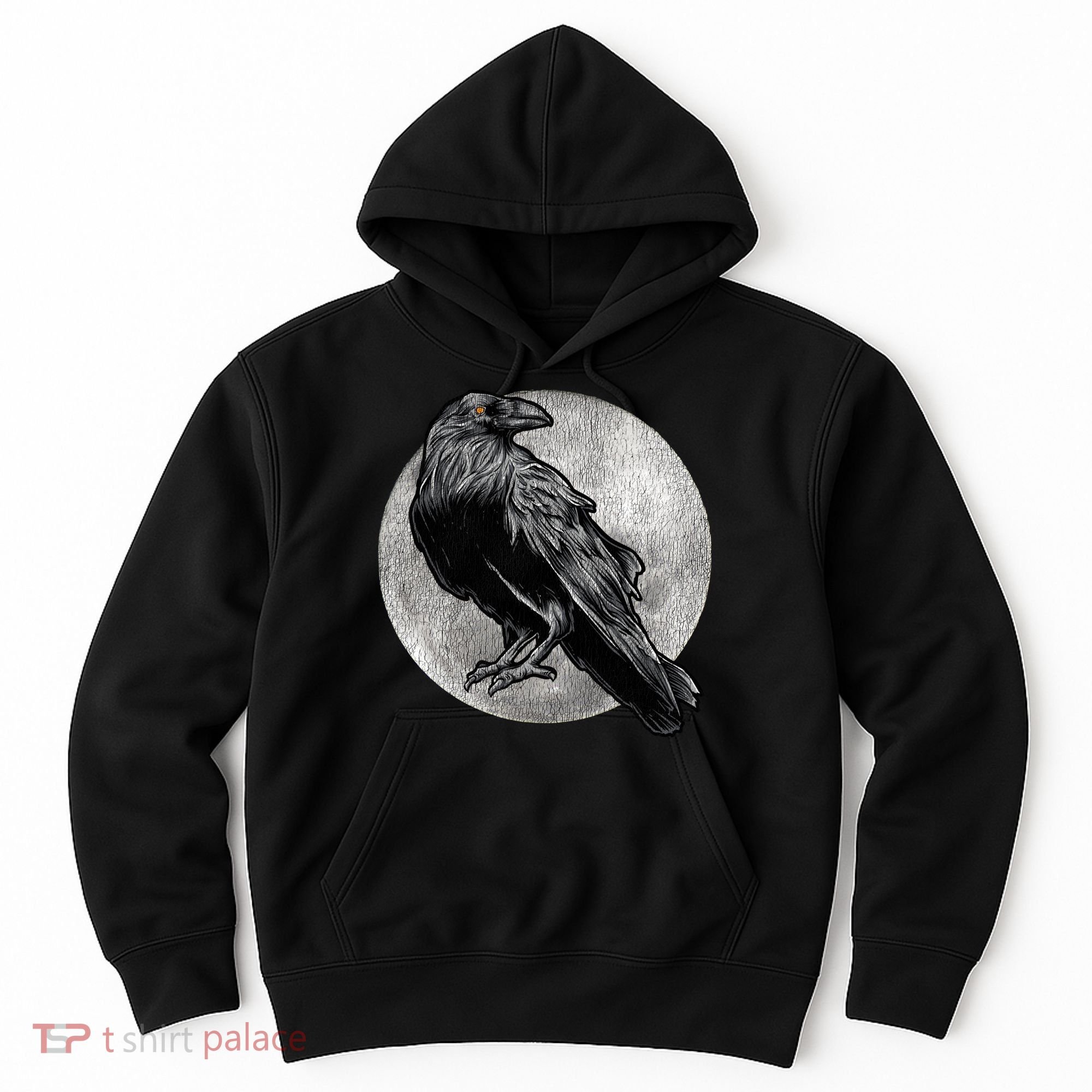 Full Moon Raven Bird Gift Scary Crow Hoodie