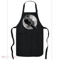 Full Moon Raven Bird Gift Scary Crow Apron thumb 0