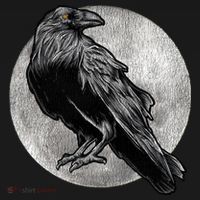Full Moon Raven Bird Gift Scary Crow Apron thumb 3