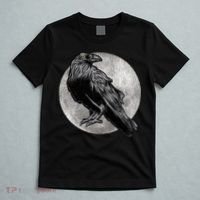 Full Moon Raven Bird Gift Scary Crow T-Shirt thumb 5