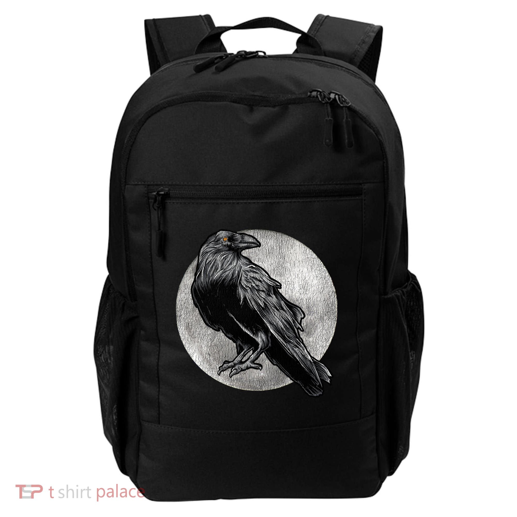 Full Moon Raven Bird Gift Scary Crow Backpack