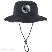 Full Moon Raven Bird Gift Scary Crow Bucket Hat thumb 0