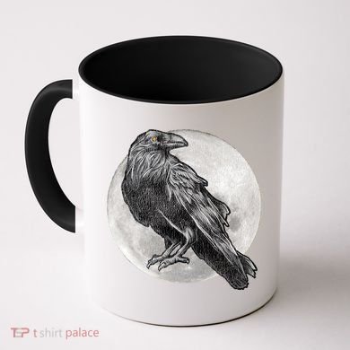 Full Moon Raven Bird Gift Scary Crow Coffee Mug