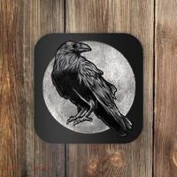 Full Moon Raven Bird Gift Scary Crow Coaster thumb 0