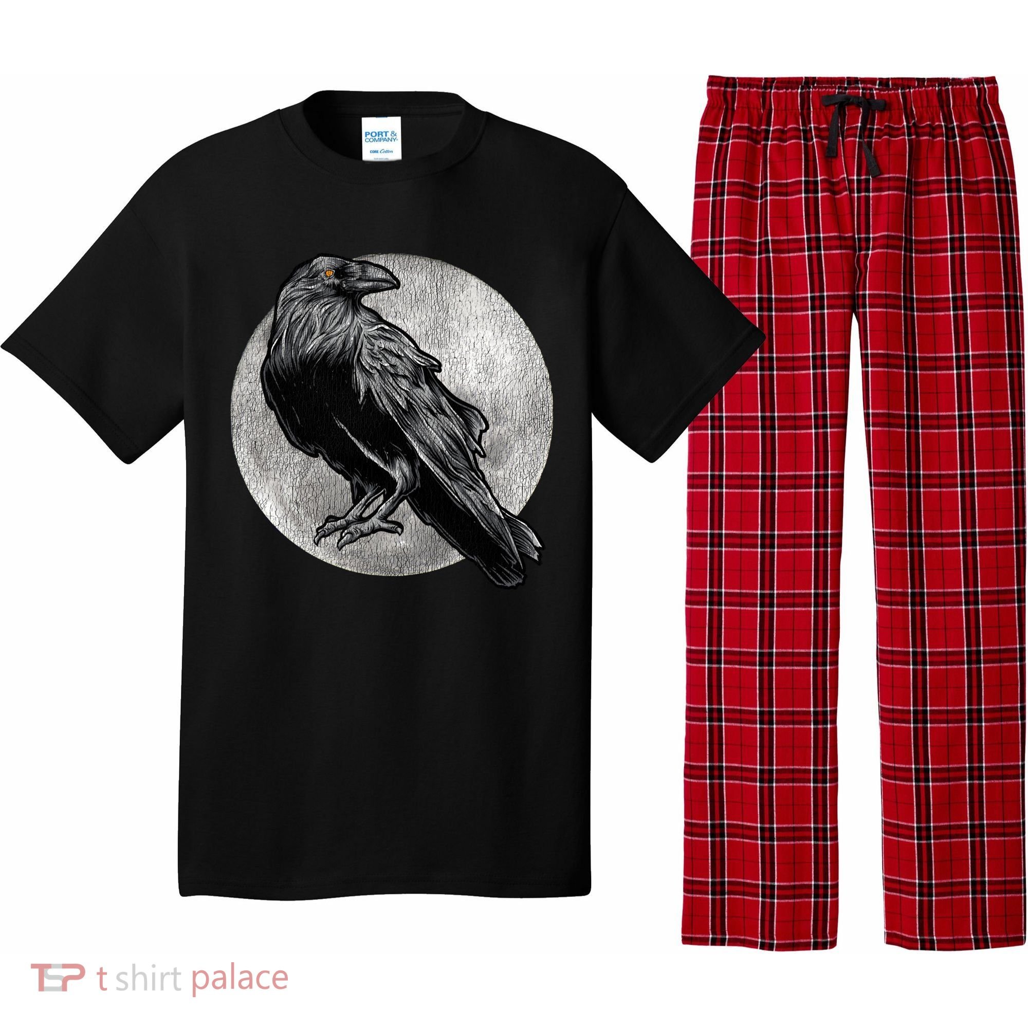 Full Moon Raven Bird Gift Scary Crow Pajama Set