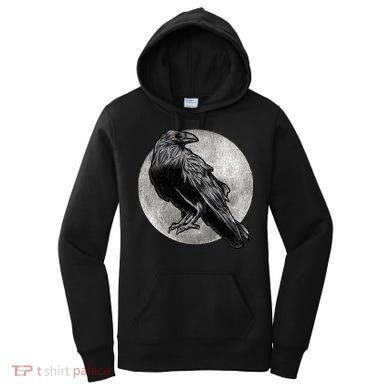Full Moon Raven Bird Gift Scary Crow Women's Hoodie