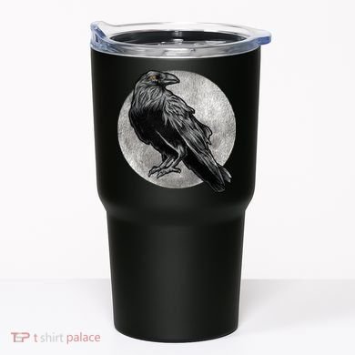 Full Moon Raven Bird Gift Scary Crow Tumbler