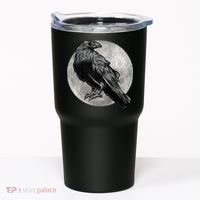 Full Moon Raven Bird Gift Scary Crow Tumbler thumb 0
