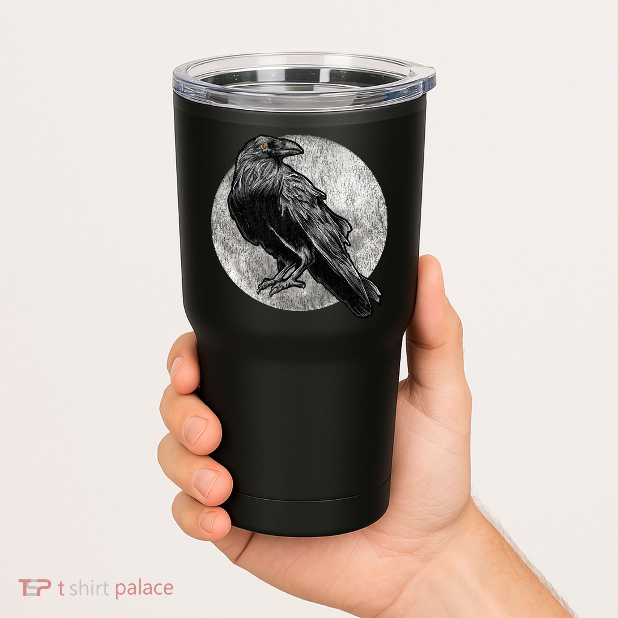 Full Moon Raven Bird Gift Scary Crow Tumbler