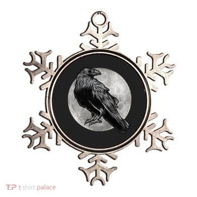 Full Moon Raven Bird Gift Scary Crow Ornament