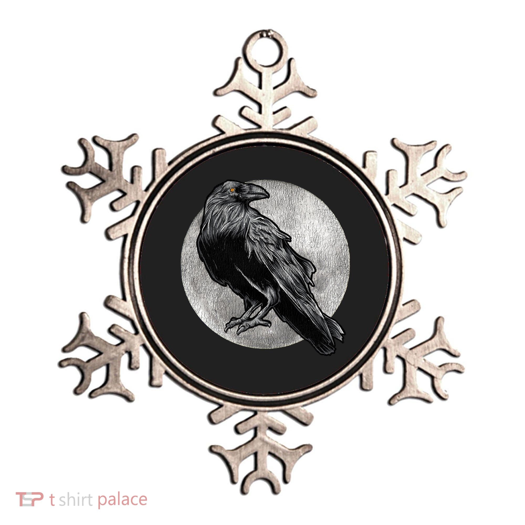 Full Moon Raven Bird Gift Scary Crow Ornament