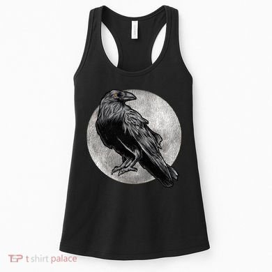 Full Moon Raven Bird Gift Scary Crow Women's Tank Top
