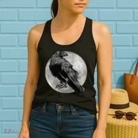 Full Moon Raven Bird Gift Scary Crow Women's Tank Top thumb 2