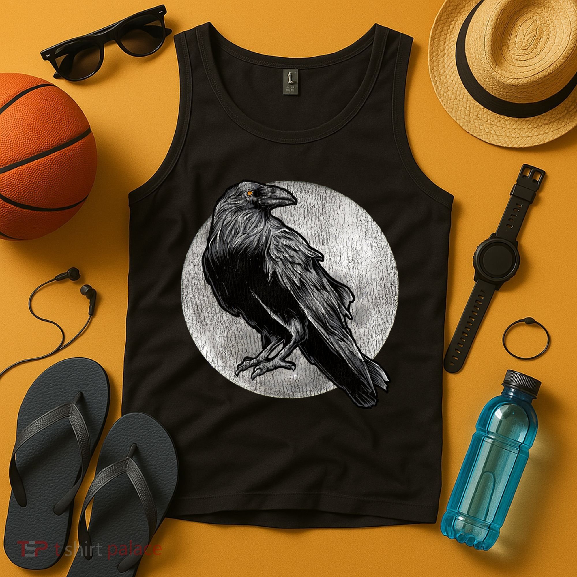 Full Moon Raven Bird Gift Scary Crow Tank Top