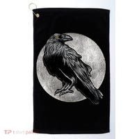Full Moon Raven Bird Gift Scary Crow Golf Towel thumb 0