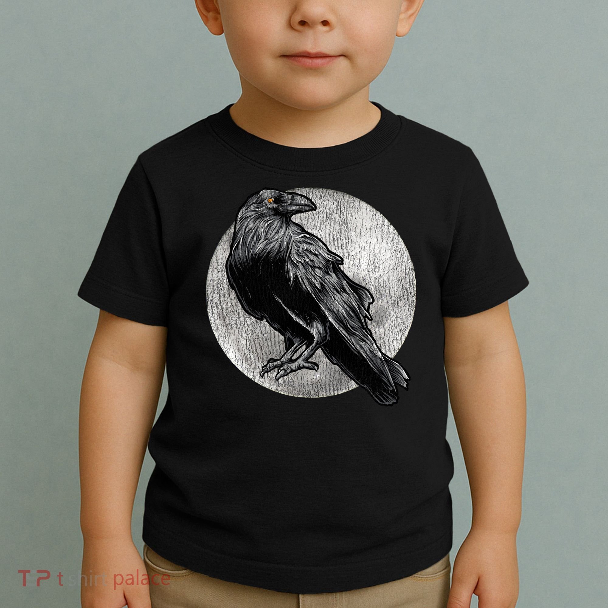 Full Moon Raven Bird Gift Scary Crow Toddler T-Shirt