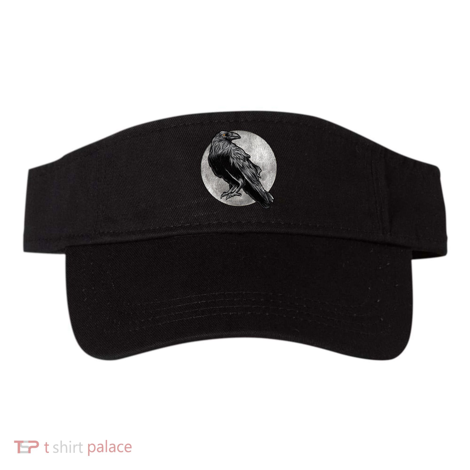 Full Moon Raven Bird Gift Scary Crow Visor