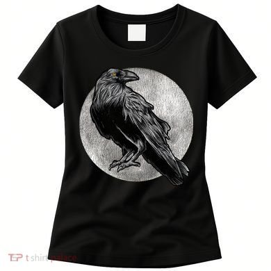Full Moon Raven Bird Gift Scary Crow Women's T-Shirt