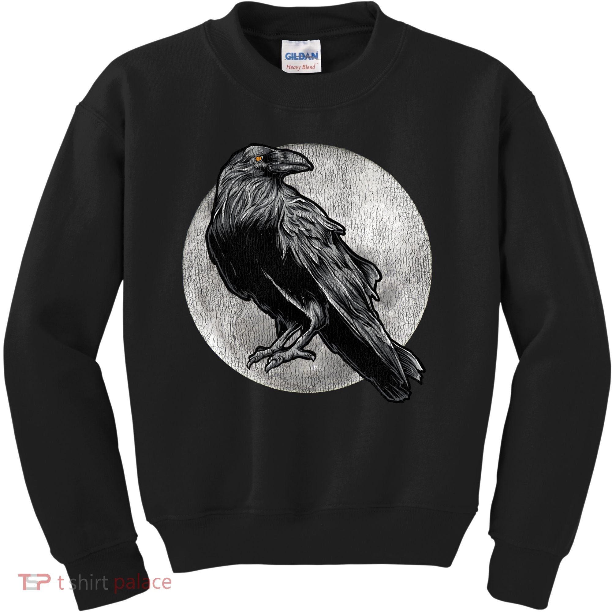 Full Moon Raven Bird Gift Scary Crow Kids Sweatshirt