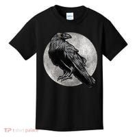 Full Moon Raven Bird Gift Scary Crow Kids T-Shirt thumb 0