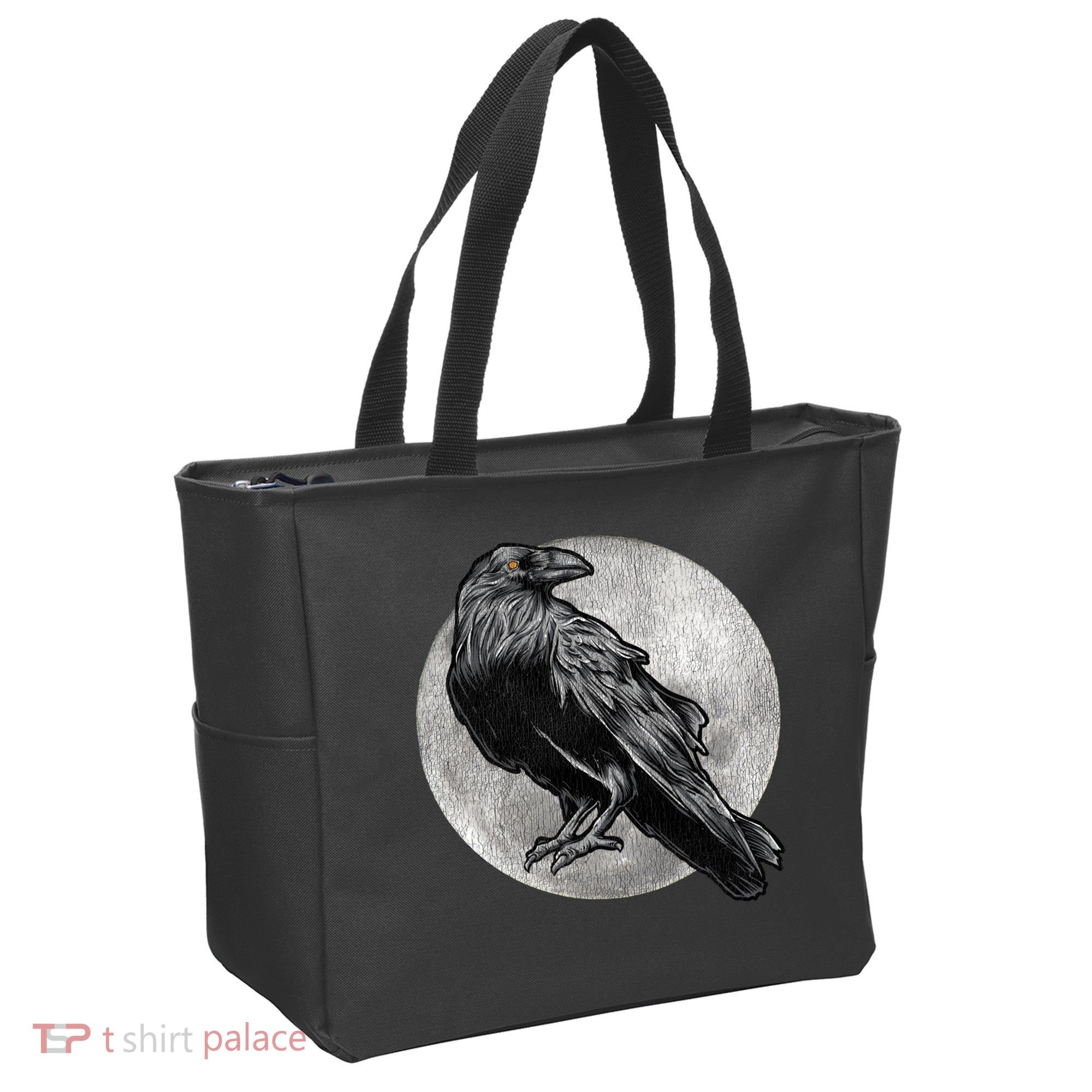 Full Moon Raven Bird Gift Scary Crow Tote Bag