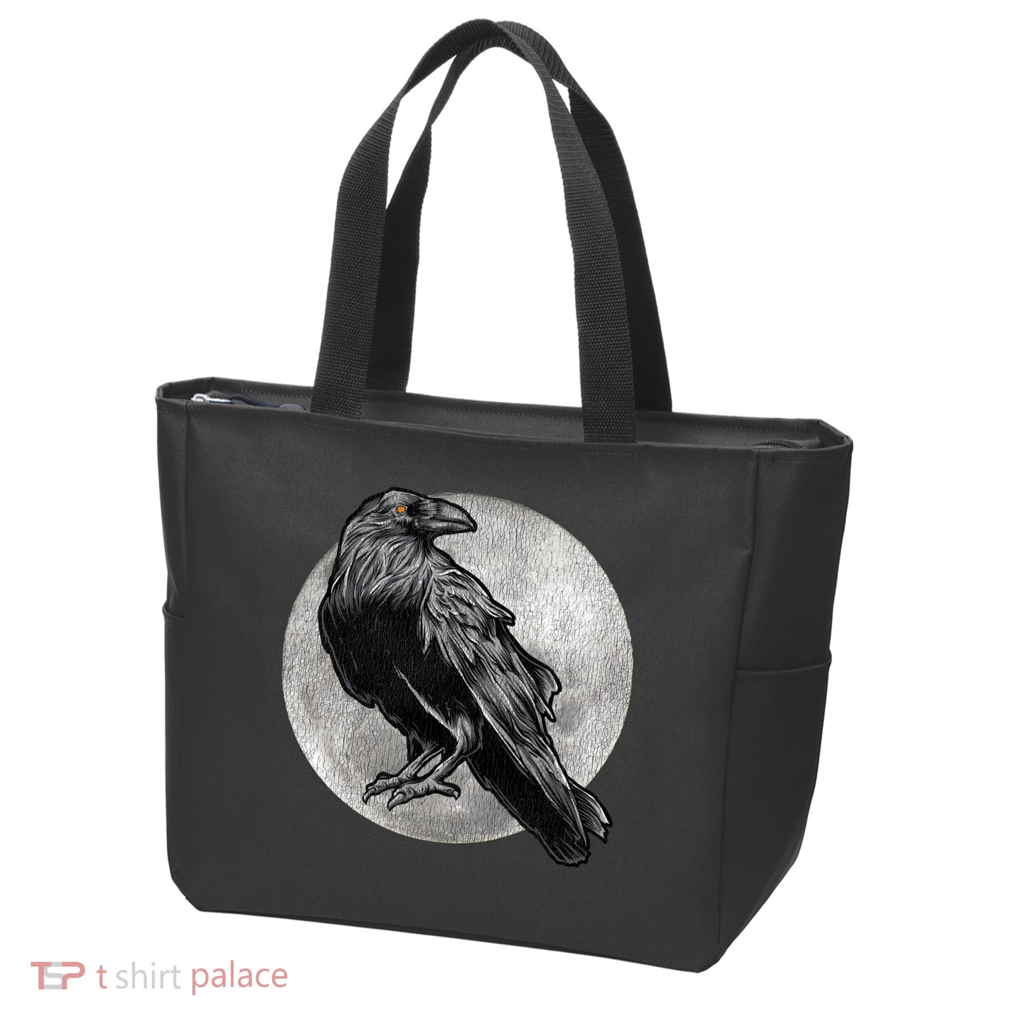 Full Moon Raven Bird Gift Scary Crow Tote Bag
