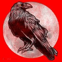 Full Moon Raven Bird Gift Scary Crow Santa Hat thumb 1