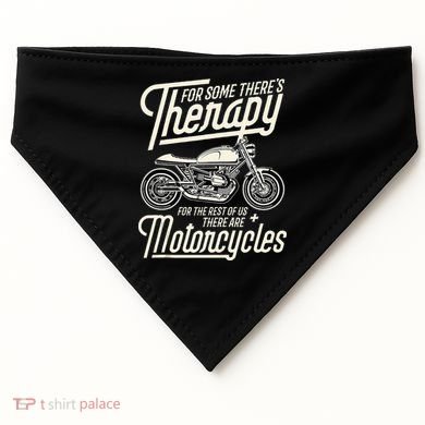 Funny Motorcycle Rider Therapy Vintage Biker Gift USA-Made Doggie Bandana
