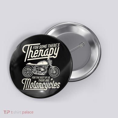 Funny Motorcycle Rider Therapy Vintage Biker Gift Button